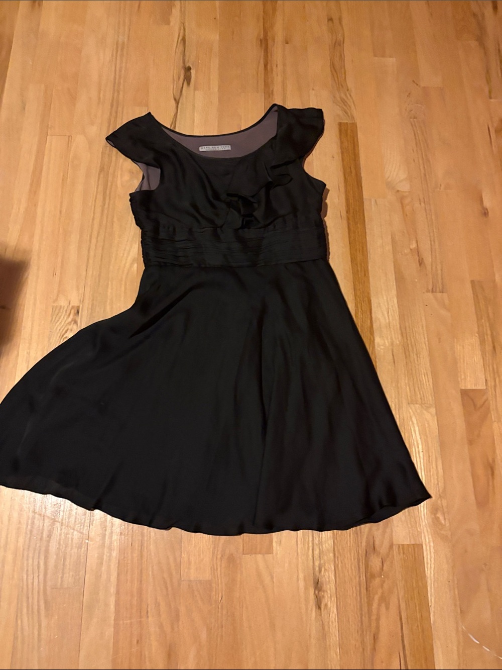 Marc New York Black Ruffle Fit-and-Flare Dress